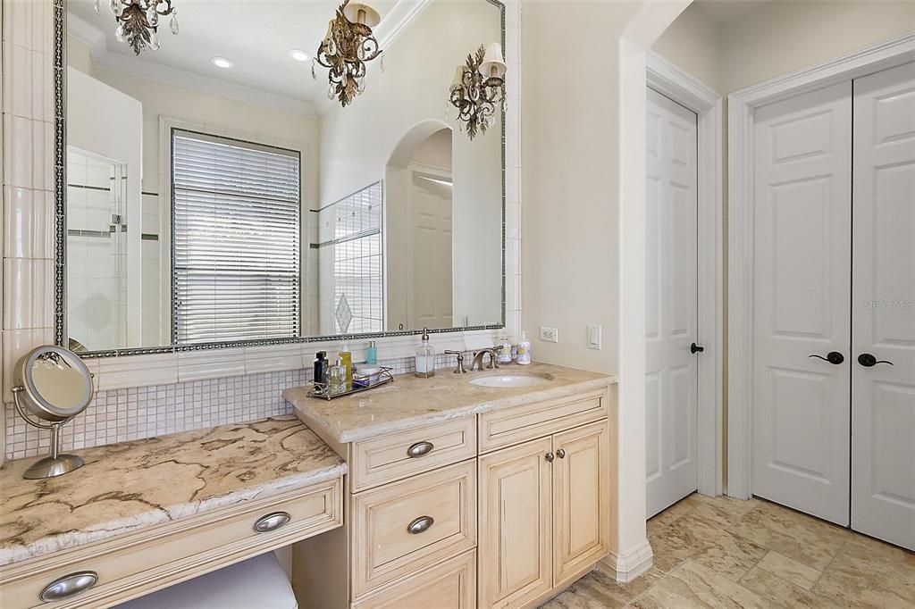 primary bathroom dual sinks his/hers