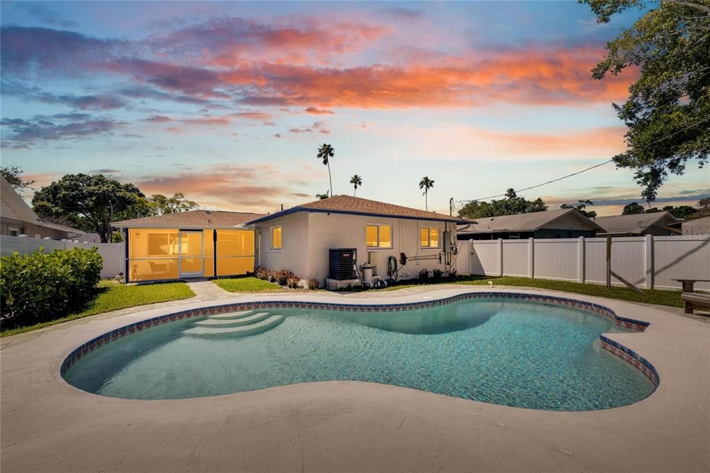 Looking due West, sunsets will be magical from your backyard retreat.