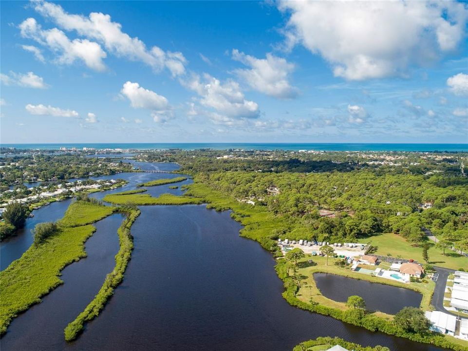 Aerial view of Shakett Creek to the Gulf of Mexico (Terra Cove on the right)