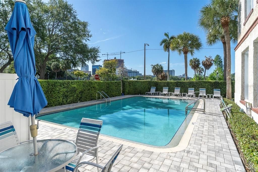 it's a delightful, very private pool, in the middle of downtown!