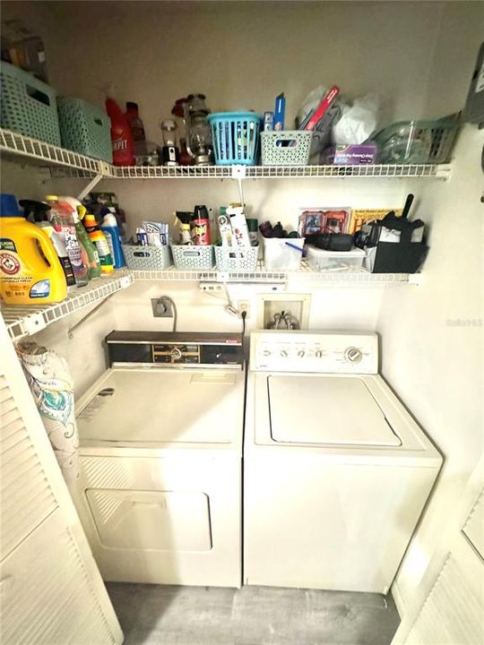 Laundry closet in kitchen