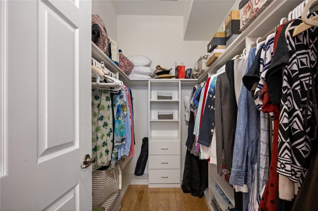 Master closet with Custom Built-ins