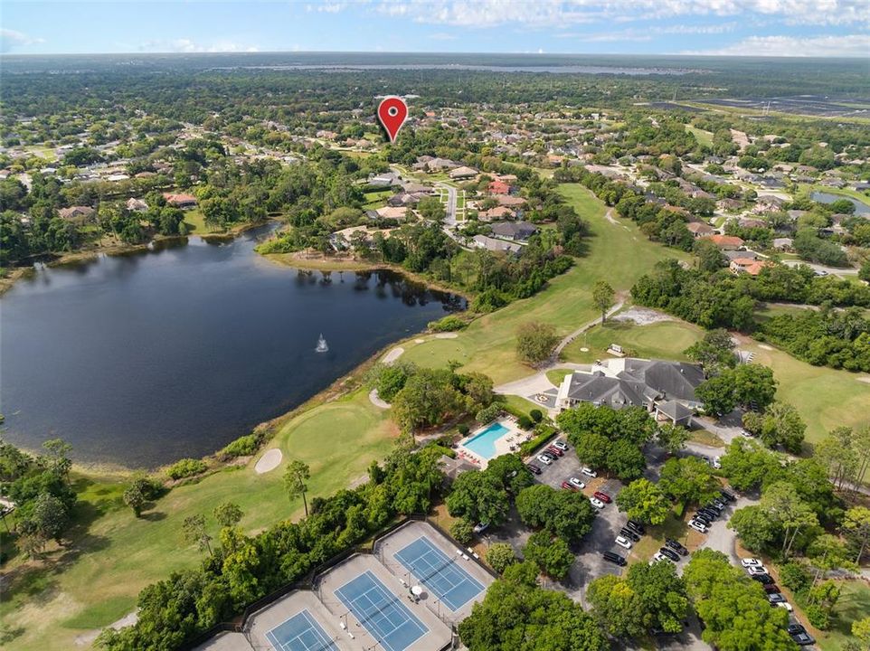 Debary Golf Course Clubhouse, Amenities, Golf Course overlooking Lake and shows proximity to property for sale