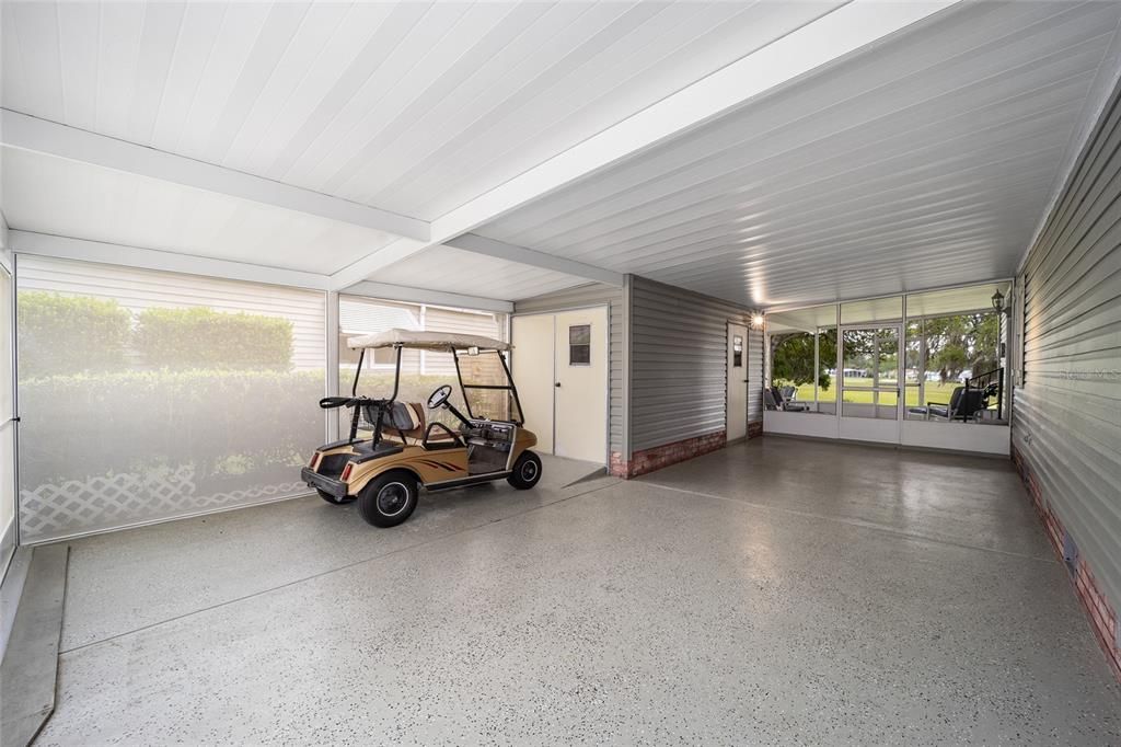 Tandem parking with golf car garage