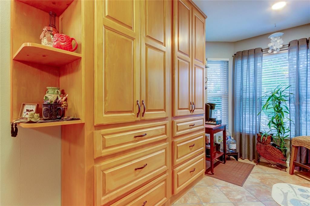 Ample cabinets and storage
