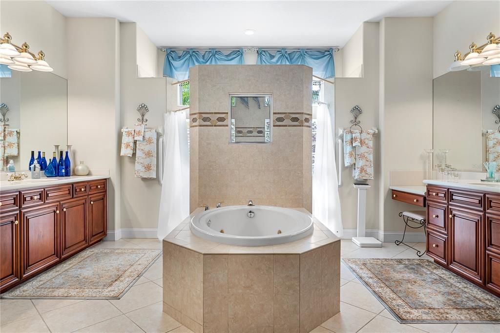Primary Bathroom with jacuzzi and walk in shower