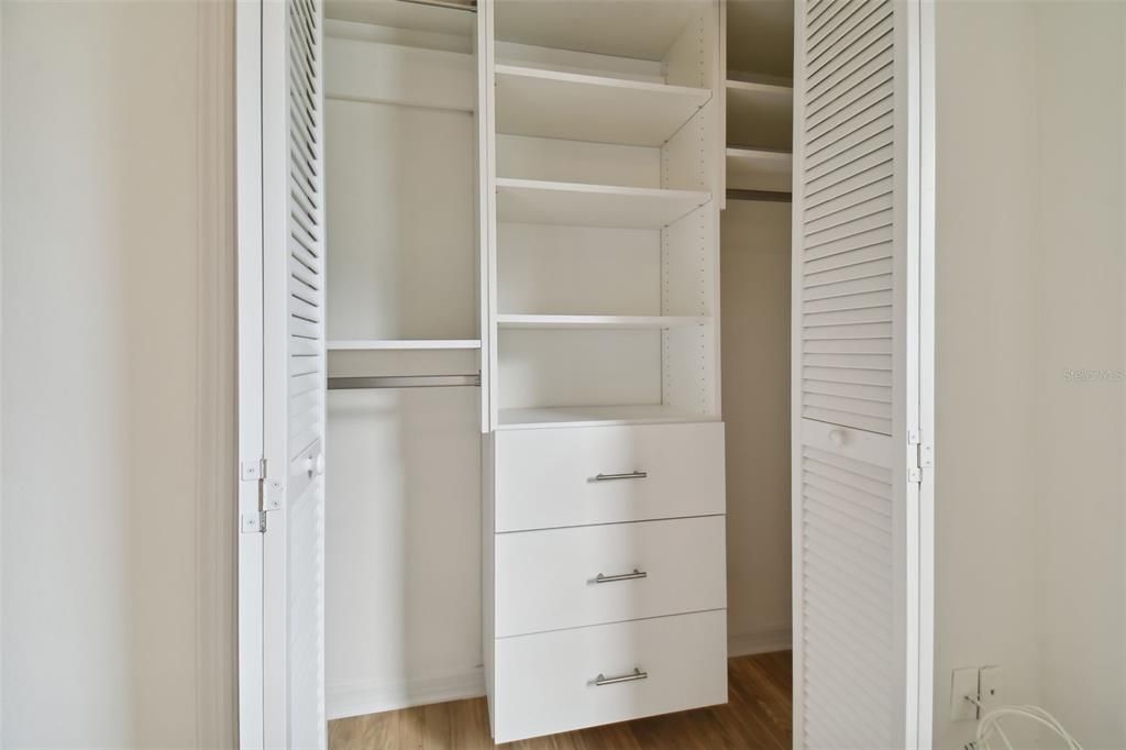 All bedroom closets have built in organization