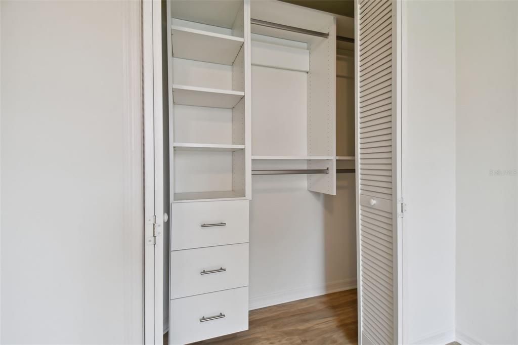 All bedroom closets have built in organization