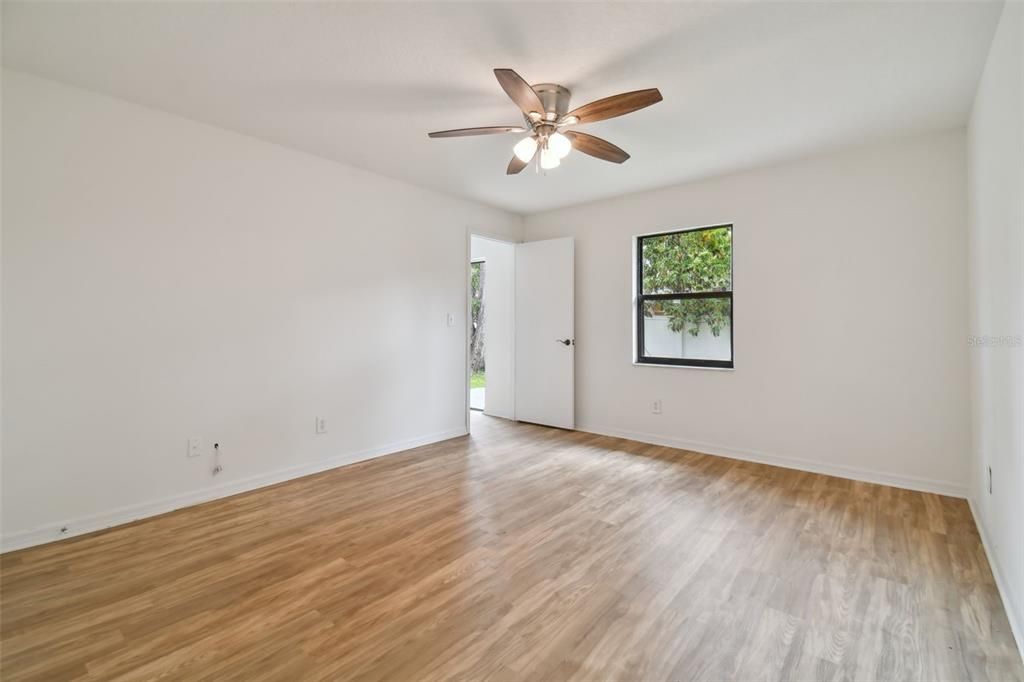 Primary Suite with backyard view