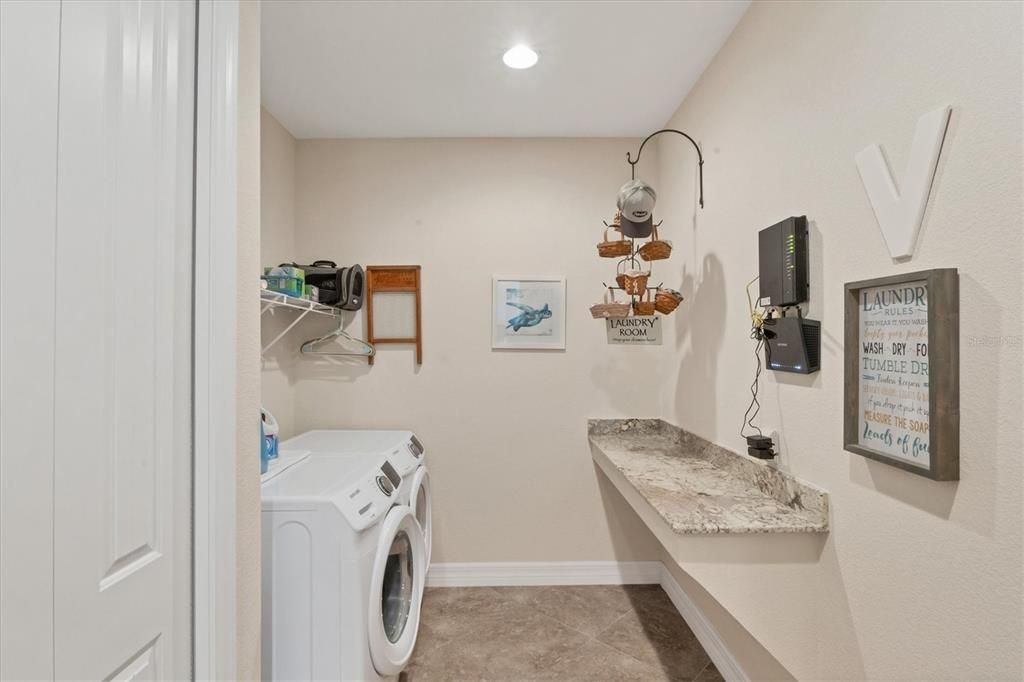 Laundry room with folding counter