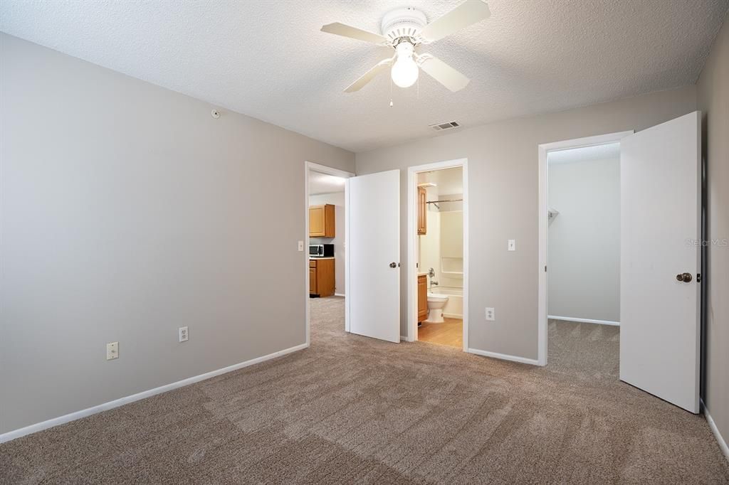 Owners Suite view of On-Suite Bath and Walk-in Closet