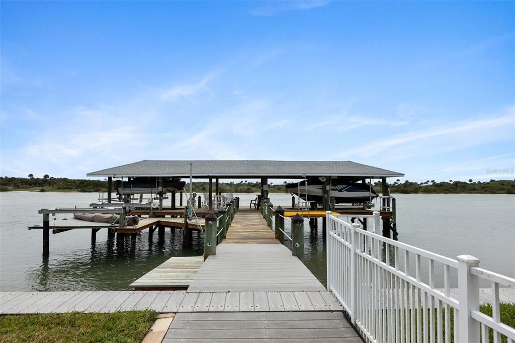 Spacious dock/watercraft launch/intertaining space