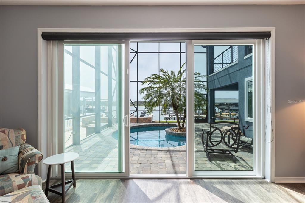Great Room with view of pool and Intercoastal