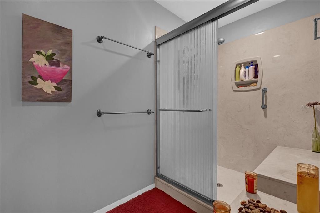 Updated Large Walk-in Shower with Bench