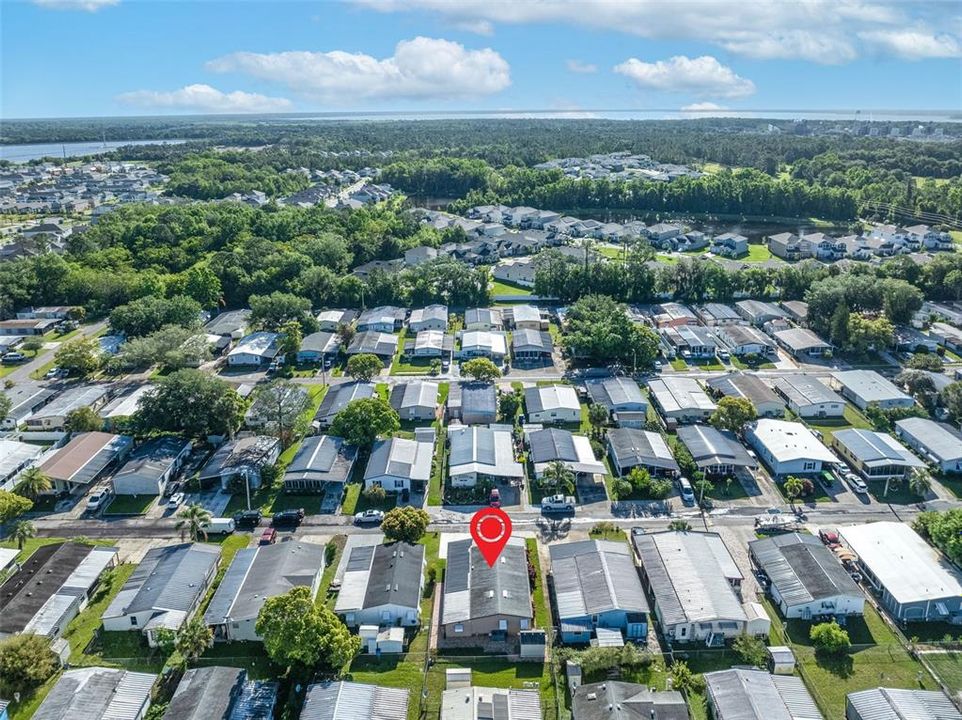 Aerial view of exterior of the home!