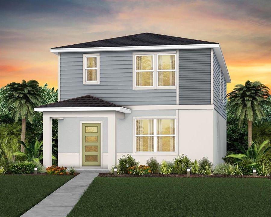 Exterior Design. Artistic rendering for this new construction home. Pictures are for illustrative purposes only. Elevations, colors and options may vary.