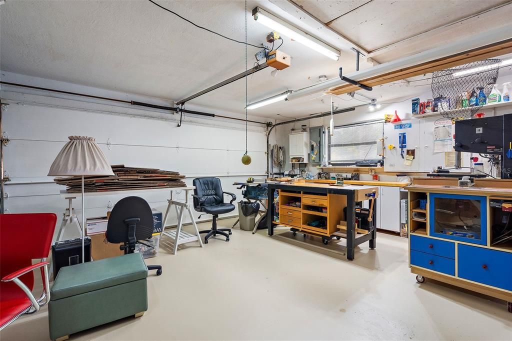 Garage with workshop