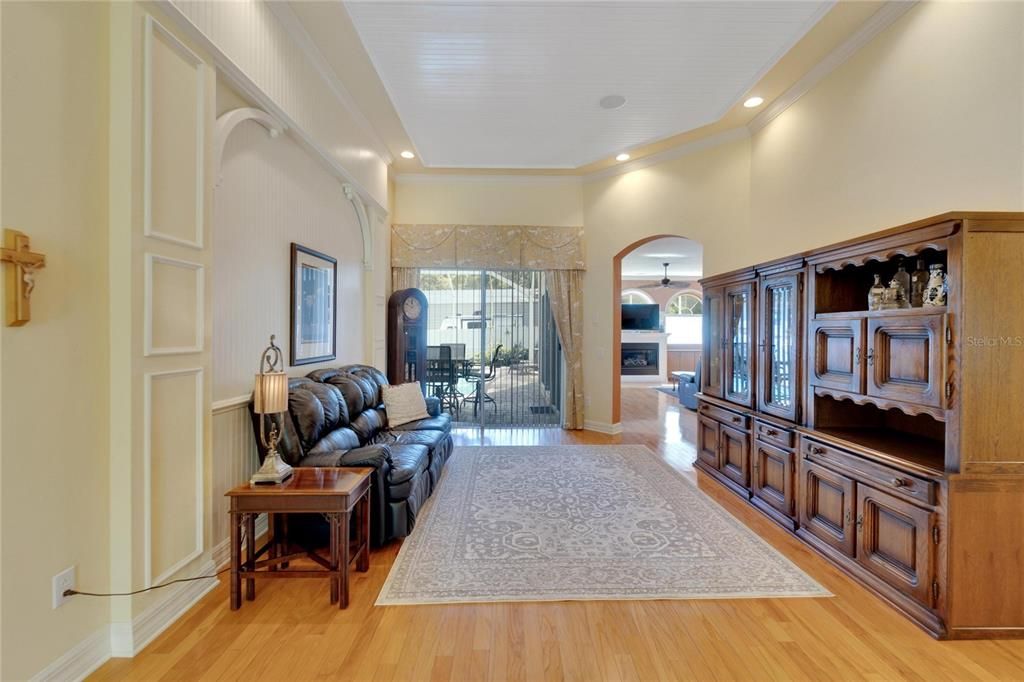 Soaring ceilings, wood floors, this home is light and bright.