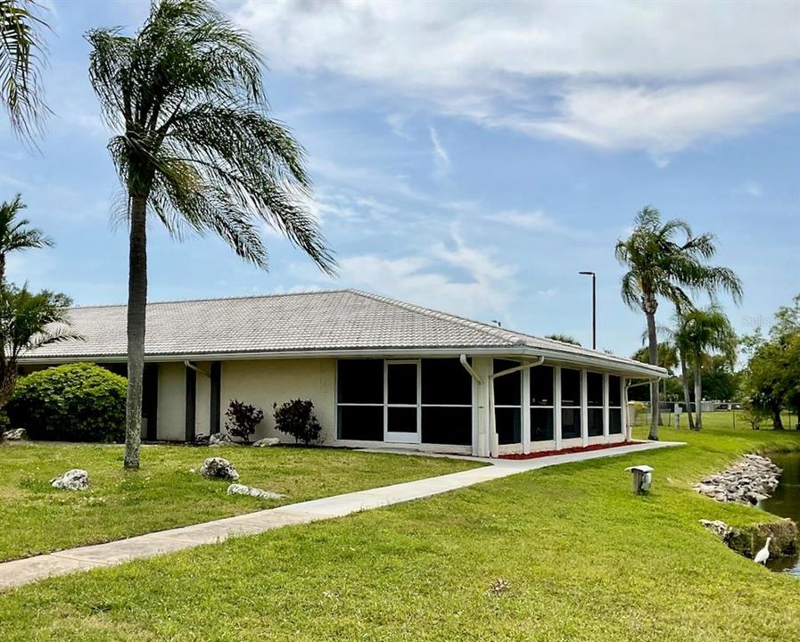 Clubhouse covered screened patio