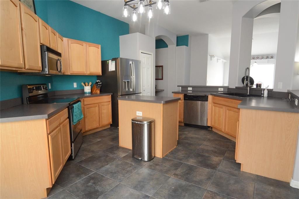 Great size kitchen with a closet pantry & stainless steel appliances