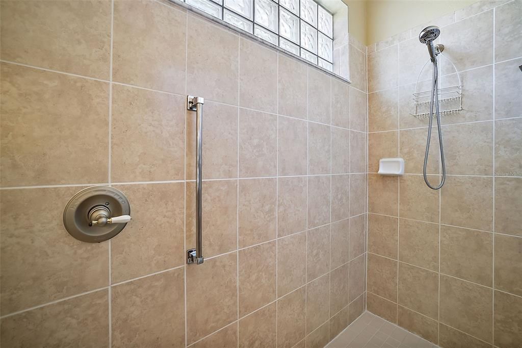 Tiled walk in shower