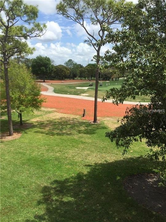 View of the golf course from the balcony.
