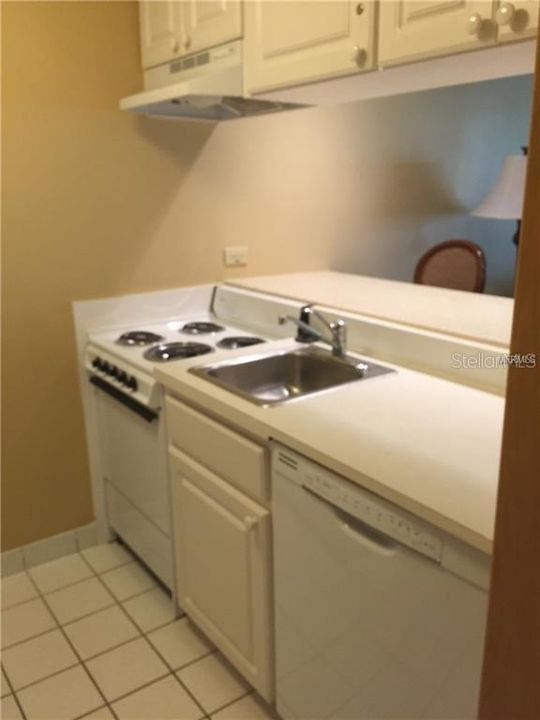 Stove, dishwasher, and more cabinets
