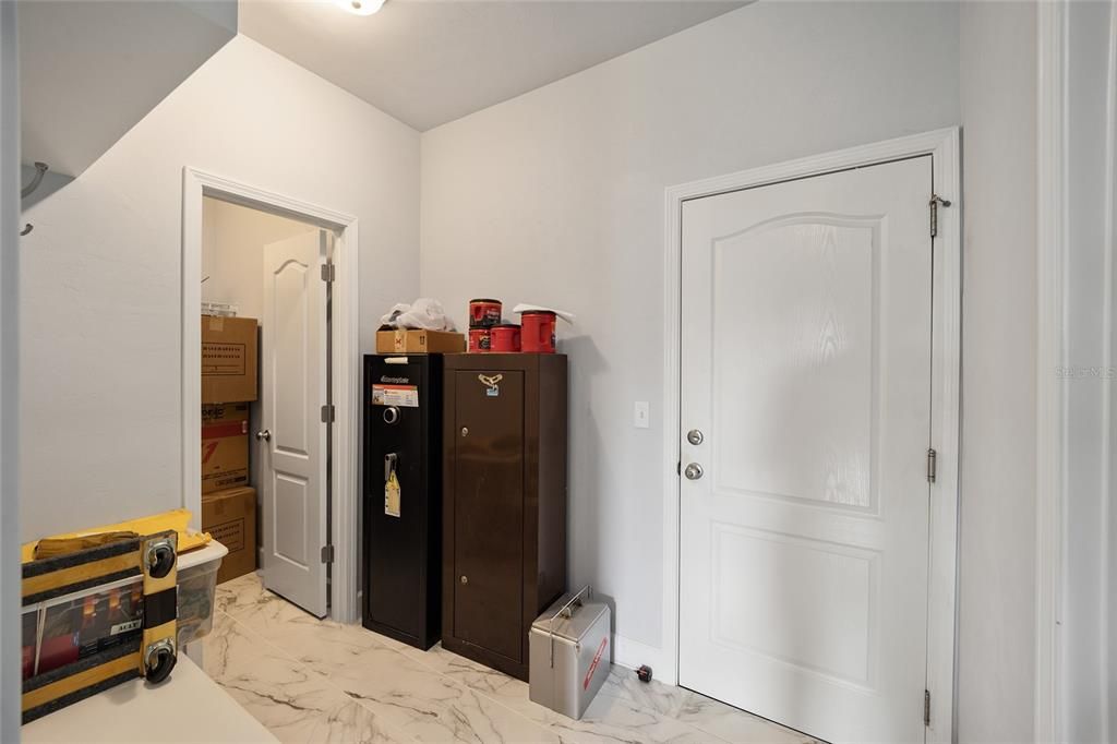 Mudroom area from the garage