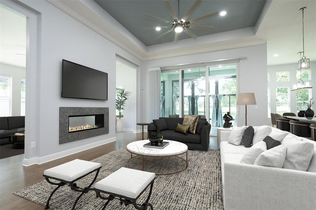 Family Room with staging