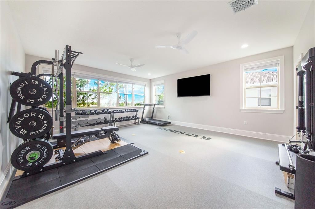 Upstairs Gym with Fantastic Lake Views!