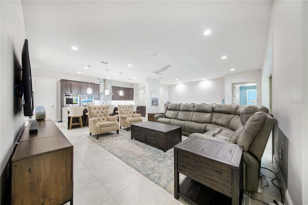 Living Area towards Kitchen and Dining Beyond