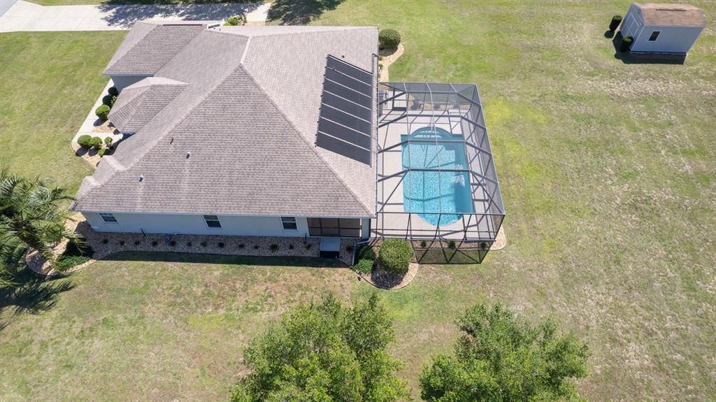 Aerial Side View of Home & Pool
