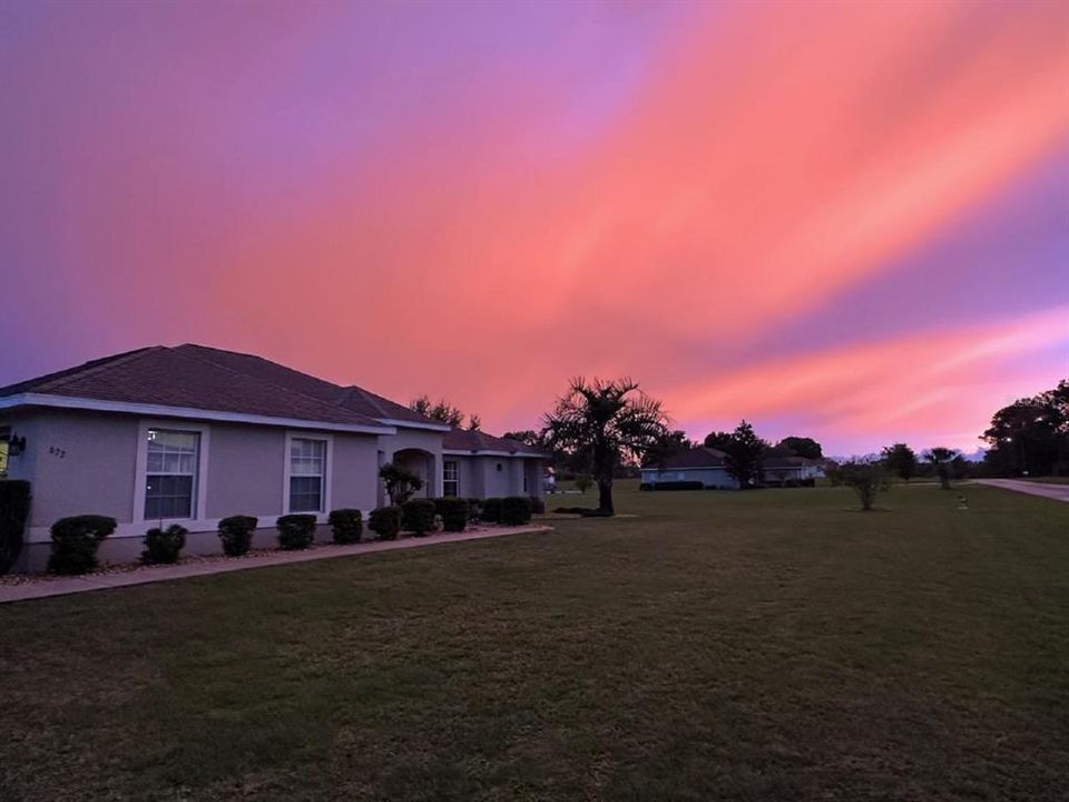 Sunset Front View of Home