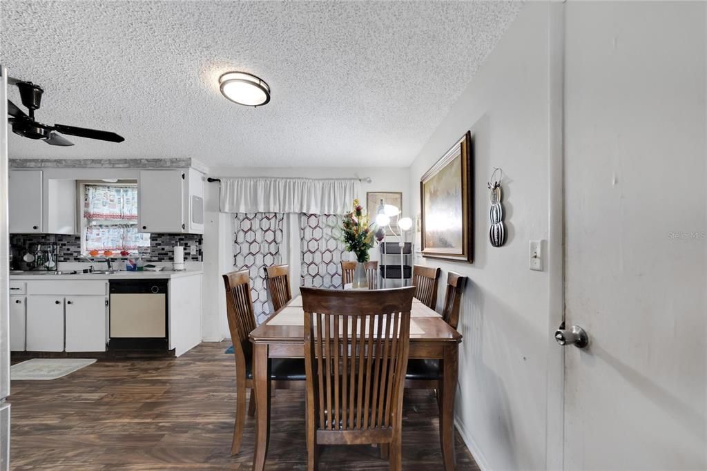 Dining room located off of kitchen.