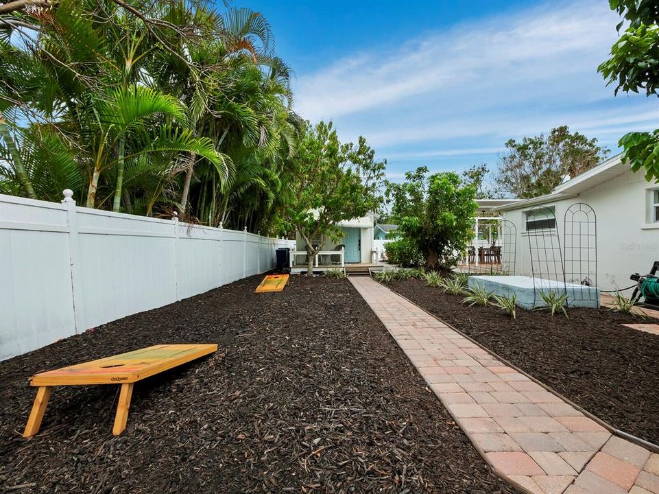 Follow the courtyard paths to find the ideal location for a game of cornhole or even a place to garden.