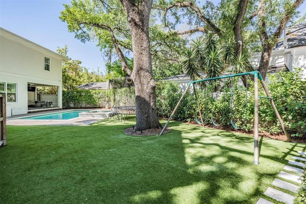 Backyard with full astro turf