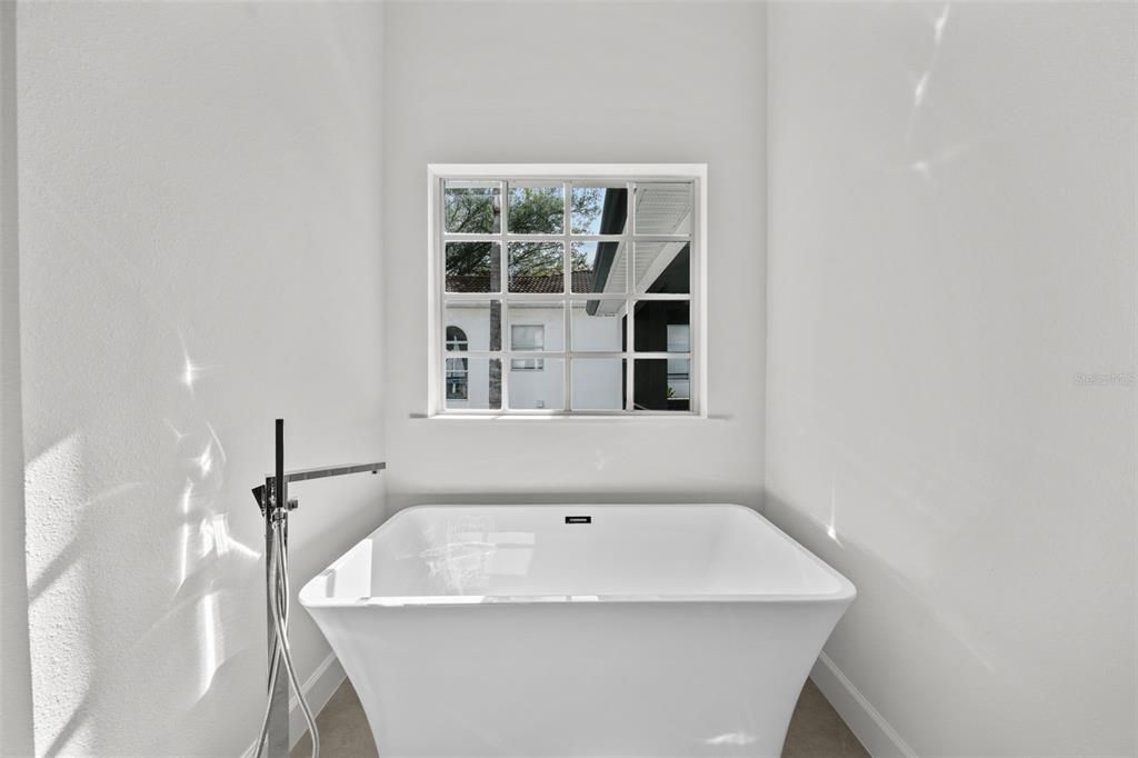 And a fabulous free standing tub to relax and enjoy