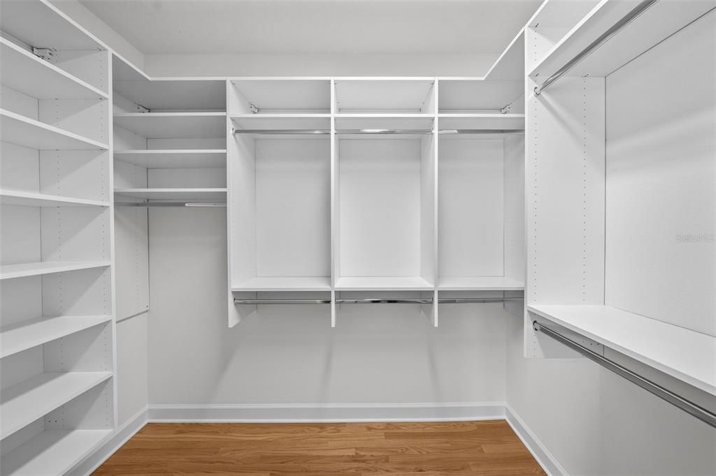 One walk in with shelving system