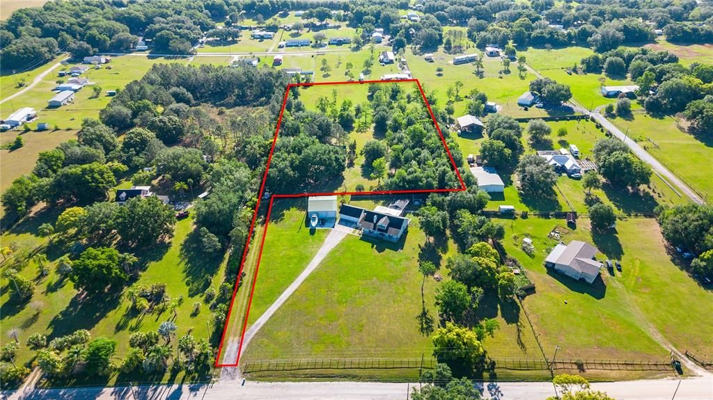 Just under 5.0 acres of fenced property!