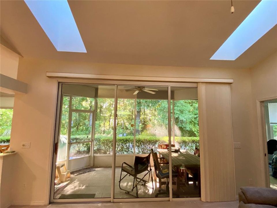 Two skylights in living room