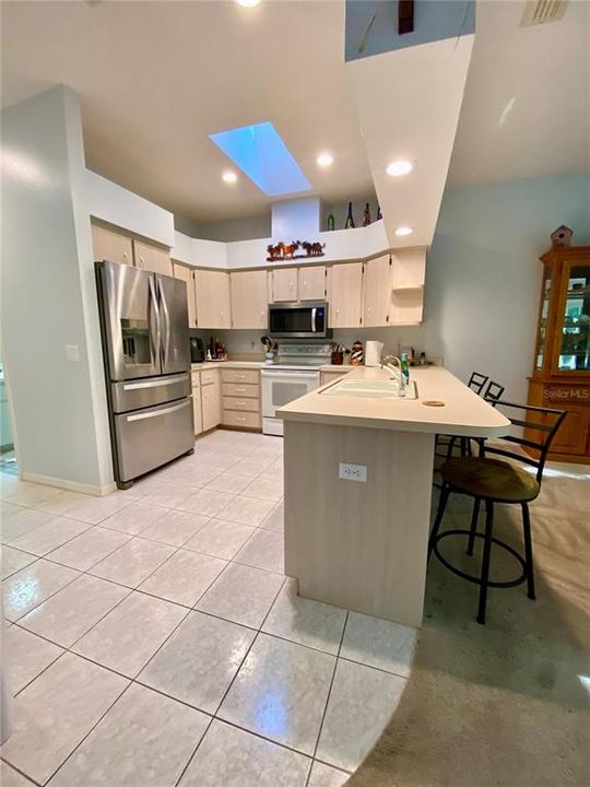 Tiled kitchen floor