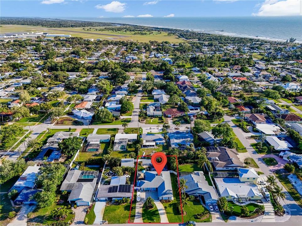 Drone View 221 Coral St | Venice Island Home, 34285