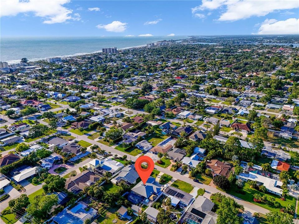 Drone of Home & Gulf of Mexico 221 Coral St | Venice Island Home, 34285