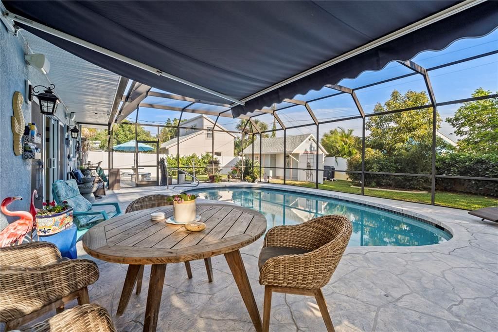Outdoor Lanai & Pool 221 Coral St | Venice Island Home, 34285