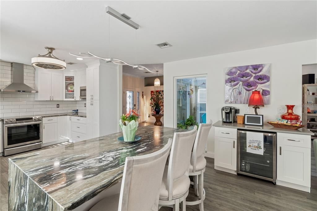 Eating Space in Kitchen with Wine & Coffee Bar 221 Coral St | Venice Island Home, 34285