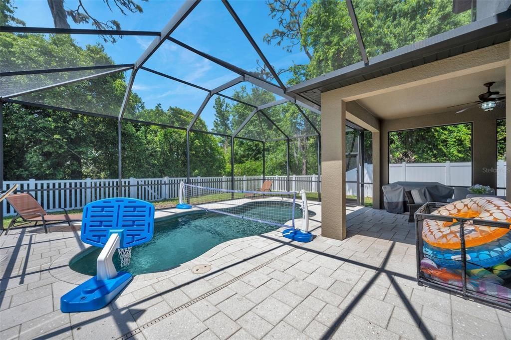 Large enclosed patio space