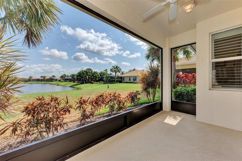 Lanai overlooking pond