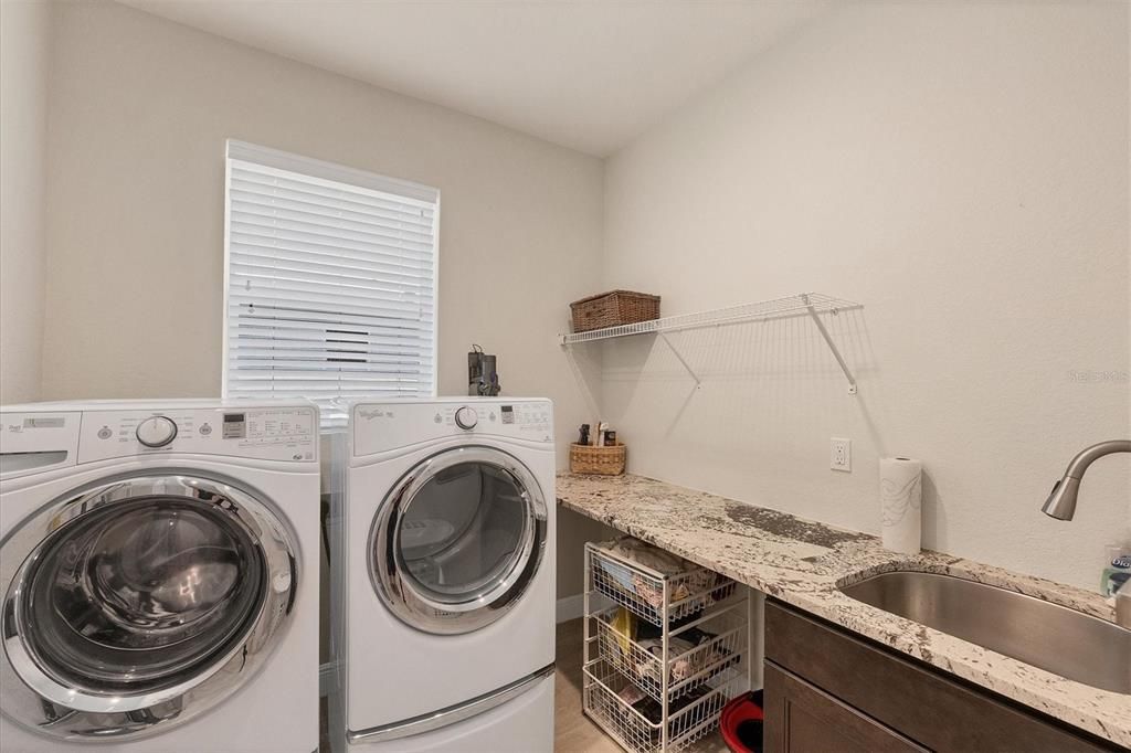 LAUNDRY WITH SINK AND GRANITE FOLDING SHELF