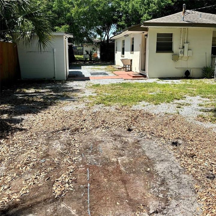 Backyard with Washer/Dryer Connections