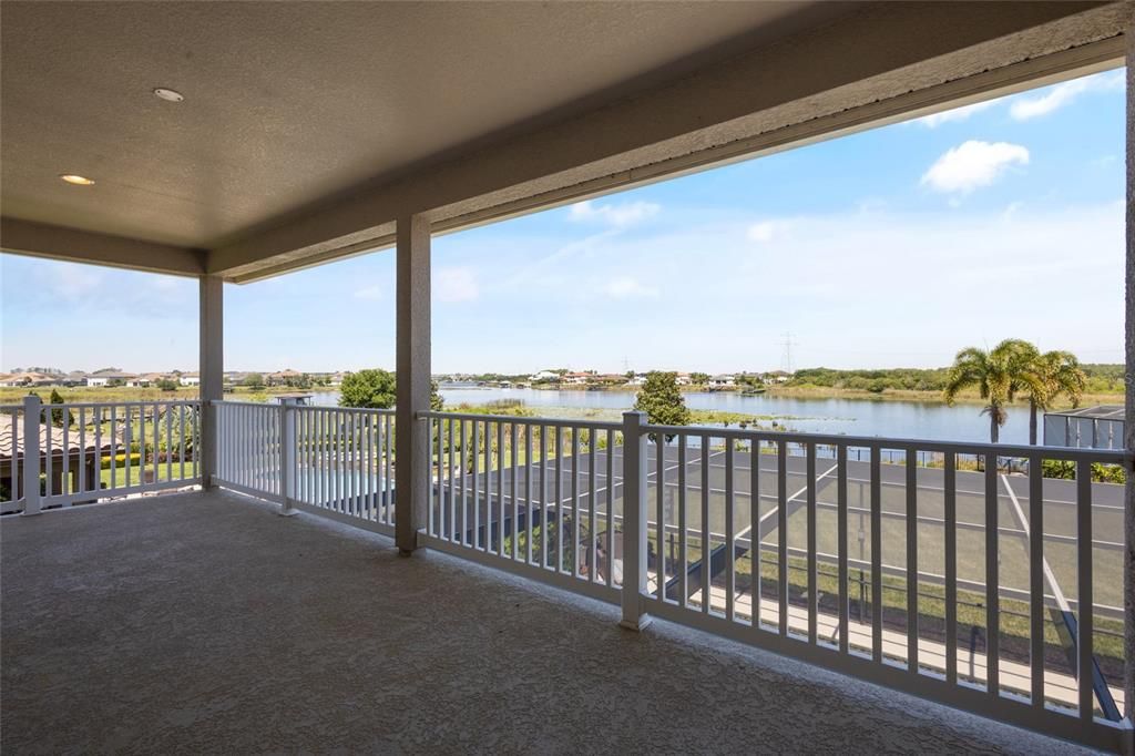 Breathtaking views of Lake Hancock from the covered 2nd story balcony!